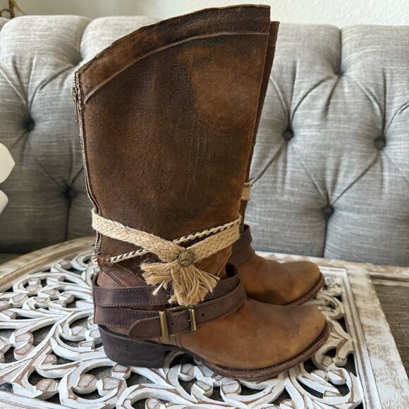 Corral Cowboy Western Brown Leather Boots Women’s 7 - Picture 1 of 11